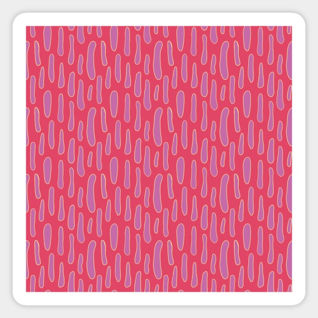 Modern purple tiger stripes on pink background Sticker by Ieva Li ART